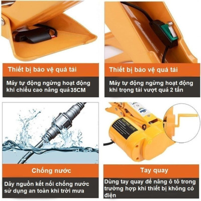 Bộ nâng kích gầm điện, kiêm máy bơm lốp và máy siết ốc ô tô đa năng 3 trong 1 ROGTZ TY-EJ06 Tải Trọng: 2000Kg (2 Tấn) - HÀNG NHẬP KHẨU