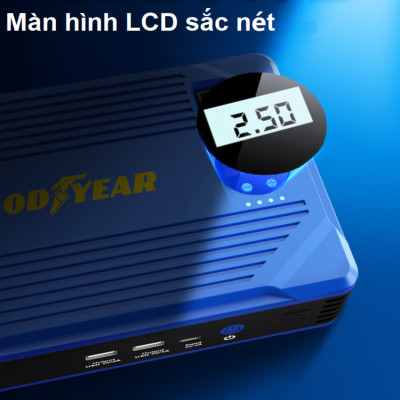 Bộ kích bình ắc quy kiêm bơm lốp và sạc dự phòng dung lượng 10400mAh dùng cho ô tô thương hiệu Mỹ cao cấp Goodyear GY-5282 - Hàng Nhập Khẩu