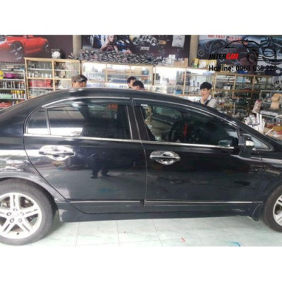 HONDA CIVIC 2008-2011: bộ 4 miếng nẹp chân kính inox cao cấp