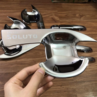 Bộ ốp hõm cửa mạ crom cao cấp dành cho xe KIA SOLUTO 2019-2020-2021: 