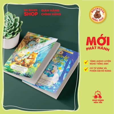 Sách song ngữ: Combo 2 tập Truyện Kể Cho Bé Trước Giờ Đi Ngủ - Cùng Con Phát Triển IQ, EQ Và Làm Quen Với Tiếng Anh, Tặng File Audio