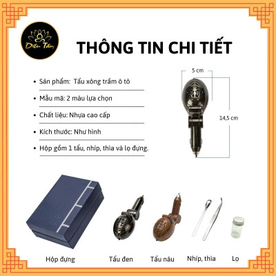 Tẩu xông trầm, lư điện, lò đốt trầm hương trên ô tô cắm trực tiếp trên xe