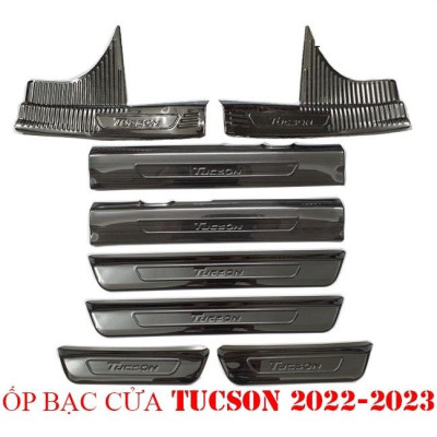 Ốp bậc cửa , nẹp bước chân Hyundai Tucson 2022 cao cấp -mẫu Titan 8 chi tiết
