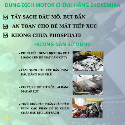 Motor - 5 lít - Dung dịch rửa khoang động cơ, khoang máy - Làm sạch dầu mỡ - Ekokemika