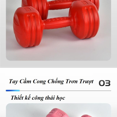 {1 Quả) Tạ Tay 1KG,1.5Kg,2KG,3KG,4Kg,5KG(Vỏ Nhựa Bọc Xi Măng)Dành Cho NAM, Nữ Chuyên Tập Gym Yoga Pilates, Thể Dục Thể thao Tại nhà(Màu NGẪU NHIÊN)