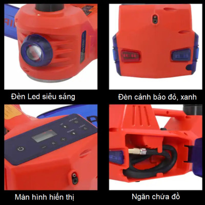 Bộ nâng kích gầm điện - Con đội điện kiêm máy bơm lốp và máy siết ốc ô tô đa năng ROGTZ TY-004 - Tải Trọng: 5000Kg ( 5 Tấn) - HÀNG NHẬP KHẦU