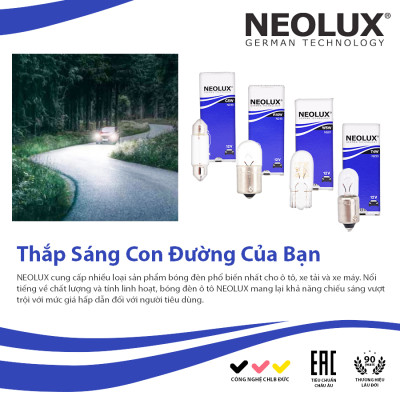 Combo 10 Bóng Đèn Cana Ngắn Trung Dài OSRAM NEOLUX Lắp Đèn La Phông, Đèn Trần Xe Ô tô Du Lịch, Xe Tải - Nhập Khẩu Chính Hãng