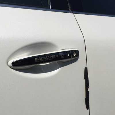 Bộ ốp tay nắm cửa xe Mazda 6 vân Titan - Tặng miếng dán trong suốt chống xước hõm cửa