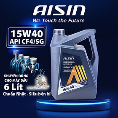 Dầu Nhớt Bán Tổng Hợp AISIN Econtech+ CF4/SG 15W40 6 Lít ECSF1546P - Nhập Khẩu Chính Hãng