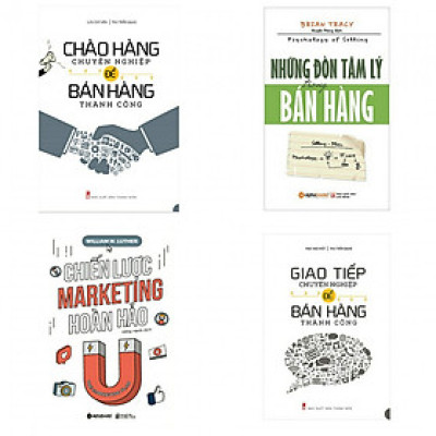 Combo chào hàng chuyên nghiệp để bán hàng thành công+giao tiếp chuyên nghiệp để bán hàng thành công+những đòn tâm lí trong bán hàng+chiến lược marketing hoàn hảo(bản đặc biệt tặng kèm bookmark AHA)