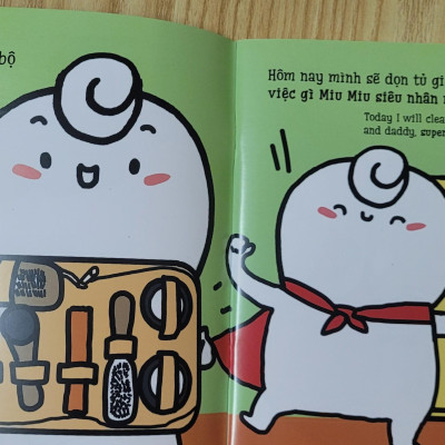 Sách Ehon Miu Miu Tự Lập Phần 1 Song Ngữ - Dọn Tủ Giày