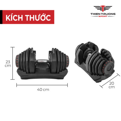 Bộ 2 tạ tay điều chỉnh 1090 từ 4.5kg- 40.8kg kèm khay đựng tiện lợi T THIEN TRUONG SPORT