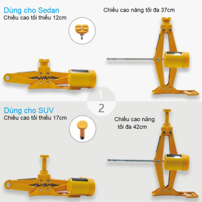 Bộ Nâng Kích Gầm Điện, Máy Bơm Lốp Và Máy Siết Ốc Ô Tô Đa Năng ROGTZ TY-42EJ-S - Tải Trọng: 3000Kg (3 Tấn) - Hàng Nhập Khẩu