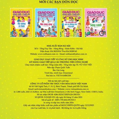 Combo Giáo Dục Giao Tiếp Và Ứng Xử Cho Học Sinh (4 Quyển): Kỹ Năng Cơ Bản + Kỹ Năng Giao Tiếp Qua Các Phương Tiện Công Nghệ + Nơi Công Cộng + Sống Xanh