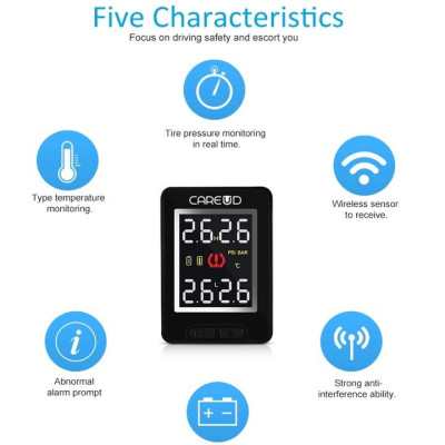 Bộ cảm biến áp suất lốp van trong, gắn nút chờ sẵn trên các xe ô tô. Thương hiệu cao cấp Careud 