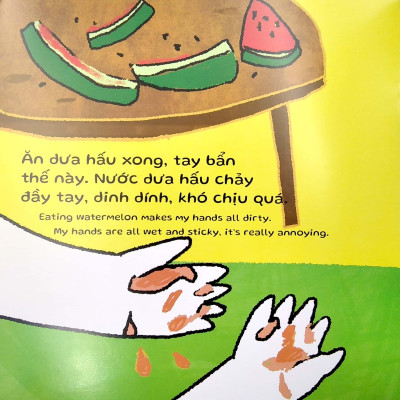 Sách Ehon Miu Miu Tự Lập Phần 2 Song Ngữ - Rửa Tay