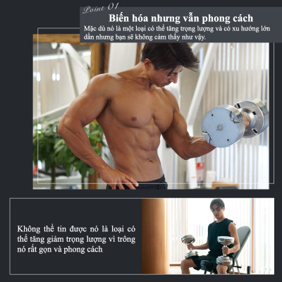 Lysin - 01 quả tạ 32.5kg/02 quả tạ 65kg điều chỉnh trọng lượng 20 cấp độ mỗi lần đổi 1.5kg tạ đòn tập luyện chuyên nghiệp tập gym, tập luyện cơ bắp tập luyện thể thao.