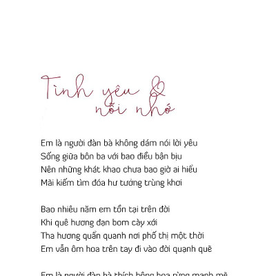 Tình Yêu Và Nỗi Nhớ