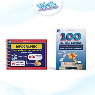 Combo 2 sách: Infographic A-Z về nghề Marketing thực chiến và 100 Bài mẫu content áp dụng là nổ đơn (Combo/lẻ)