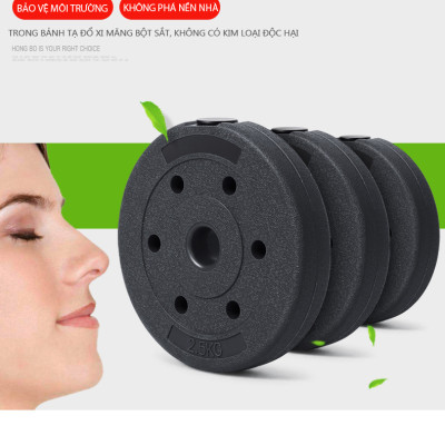 Bộ tạ miếng nhựa đen PVC 10KG đa năng thiết kế mới nhất Cao Cấp 