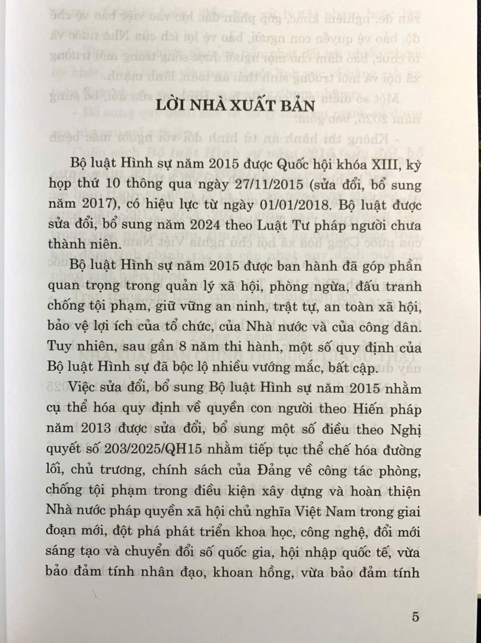 Bộ luật Hình sự 2015 (sửa đổi, bổ sung năm 2017, 2024, 2025) – NXB Chính trị quốc gia Sự thật