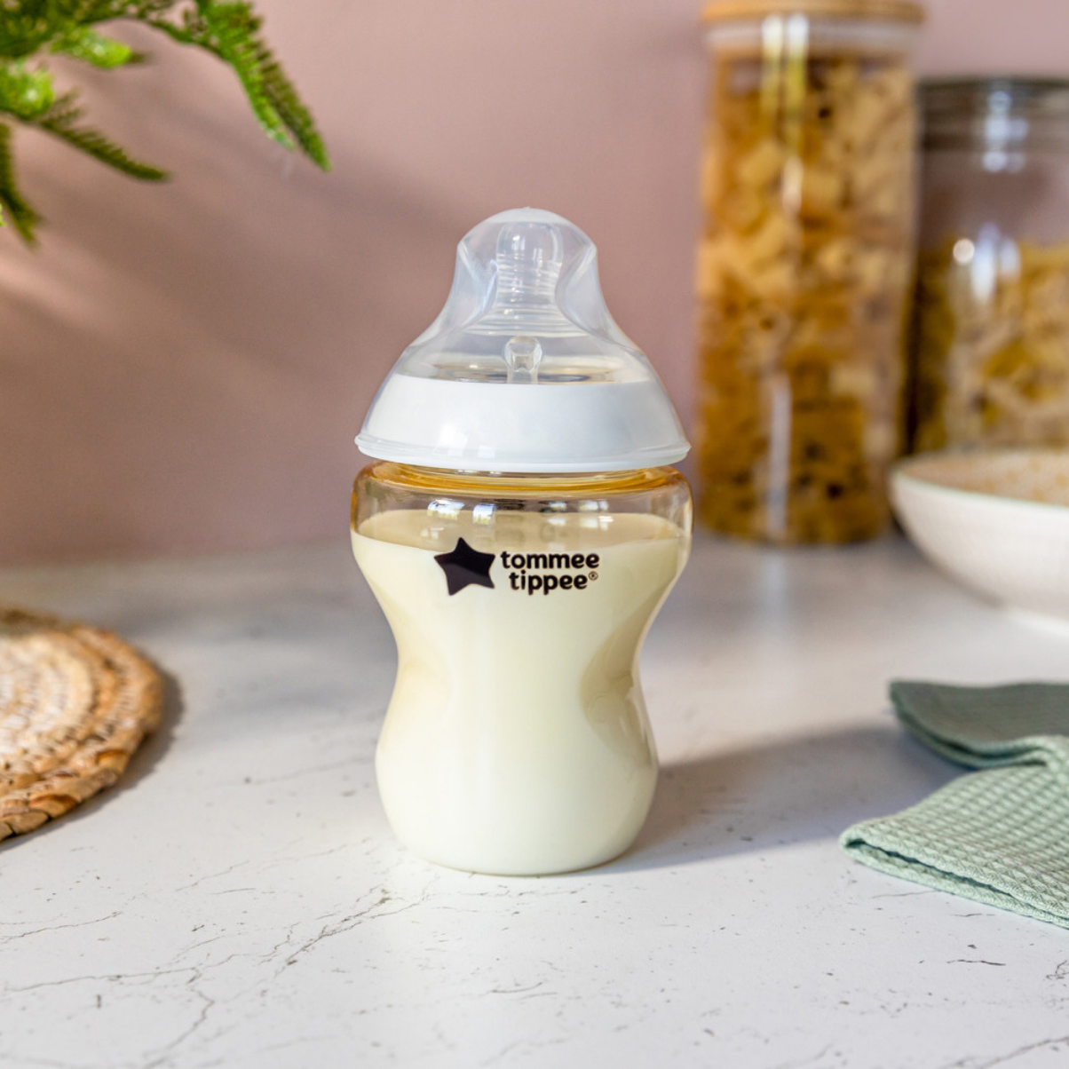 COMBO Bình Sữa PPSU Ty Siêu Mềm Tự Nhiên Tommee Tippee Natural Start 260ml & Núm Ty Silicon Thay Thế 6M+