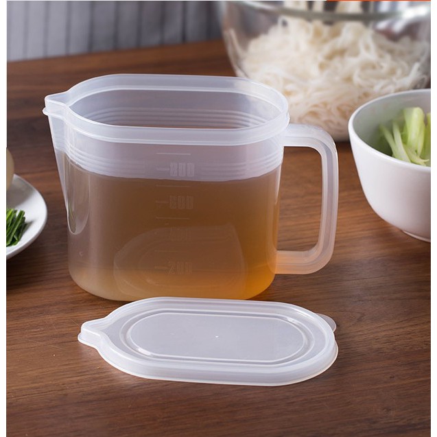 Hộp thực phẩm có tay cầm Nakaya 1000ml, nắp bằng nhựa PE mềm dẻo, khả năng chịu được nhiệt từ -20~ 70°C- nội địa Nhật Bản