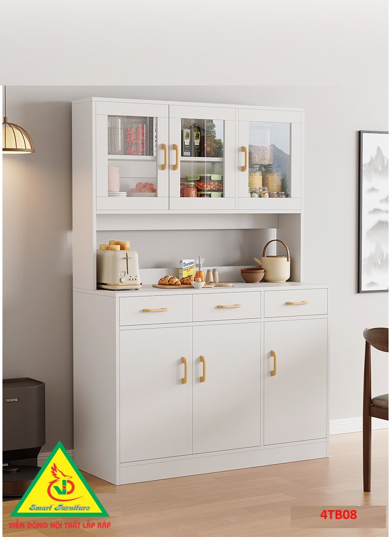 Tủ bếp gia đình gỗ MDF phong cách hiện đại 4TB08 - Nội thất lắp ráp Viendong Adv