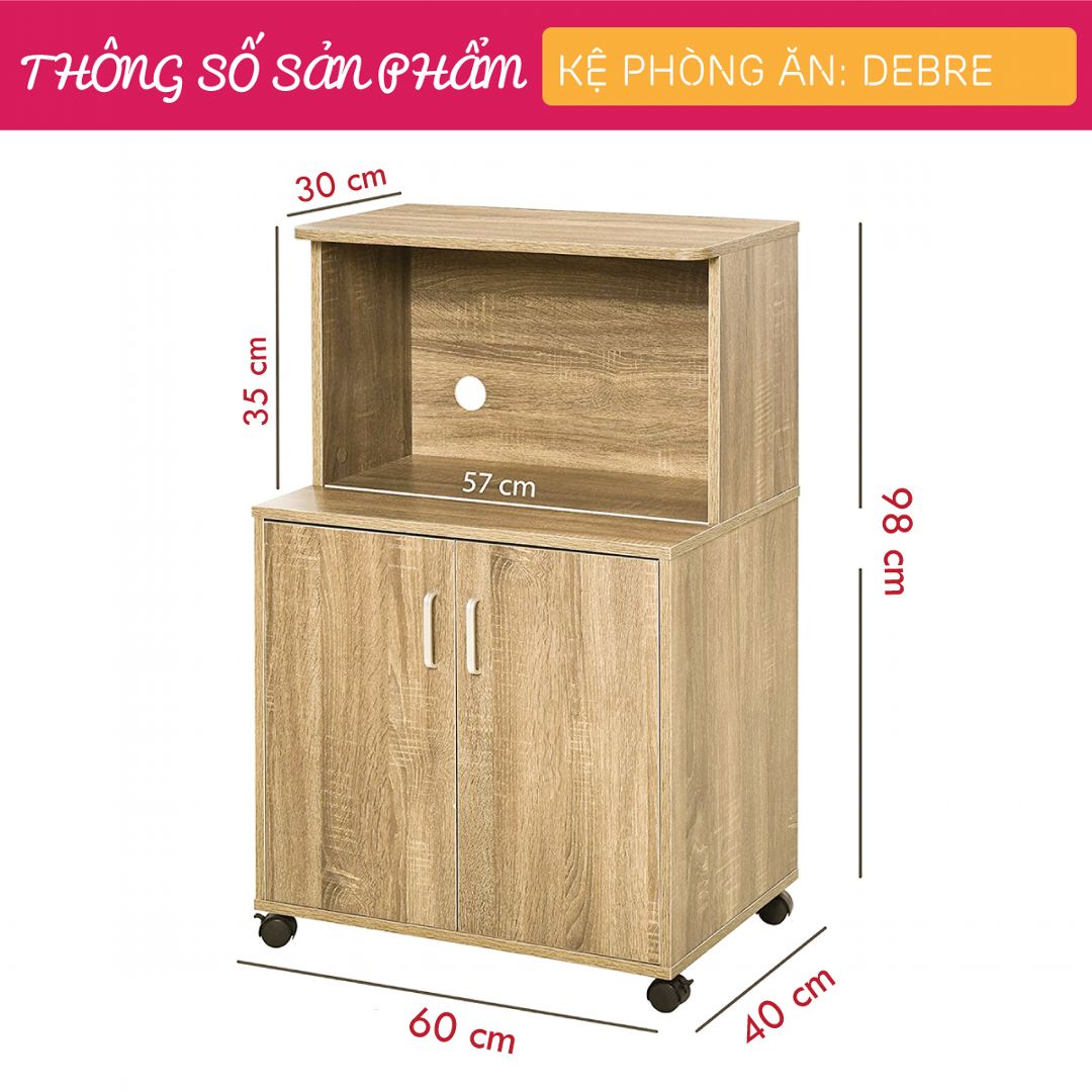 Tủ nhà bếp bằng gỗ thiết kế đơn giản SMLIFE Debre