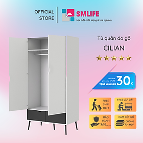 Tủ áo MDF thiết kế tinh tế gọn gàng SMLIFE Cilian