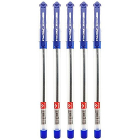 Vỉ 4 + 1 Bút Bi 0.6 mm - Stacom VBP2026 - Mực Xanh