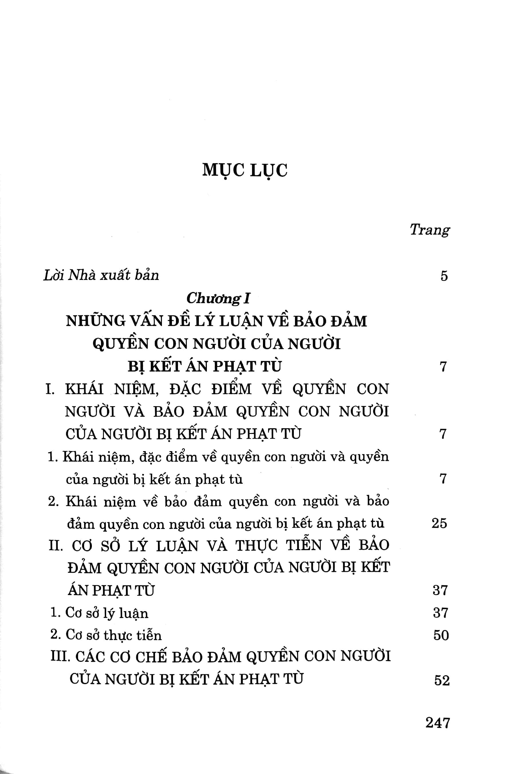 Bảo Đảm Quyền Con Người Trong Thi Hành Án Phạt Tù Tại Việt Nam (Sách Chuyên Khảo)