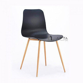 Ghế ăn nhựa CC3005-S Nội thất Capta Ghế cafe nhựa PP không tay chân thép sơn ép nhiệt vân gỗ