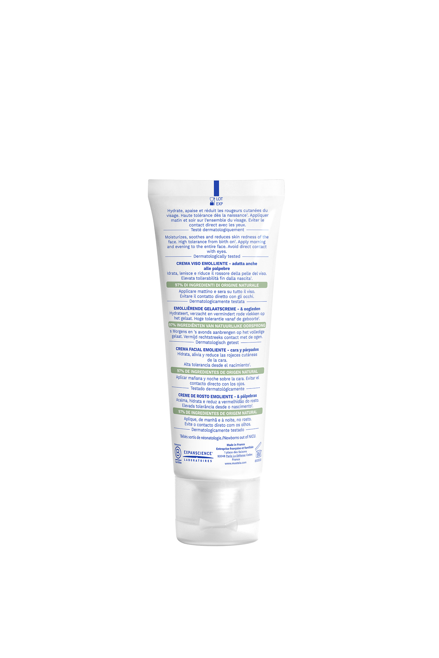 Kem Dưỡng Da Mặt Cho Trẻ Sơ Sinh Và Em Bé Da Chàm Thể Tạng Mustela (40ml)