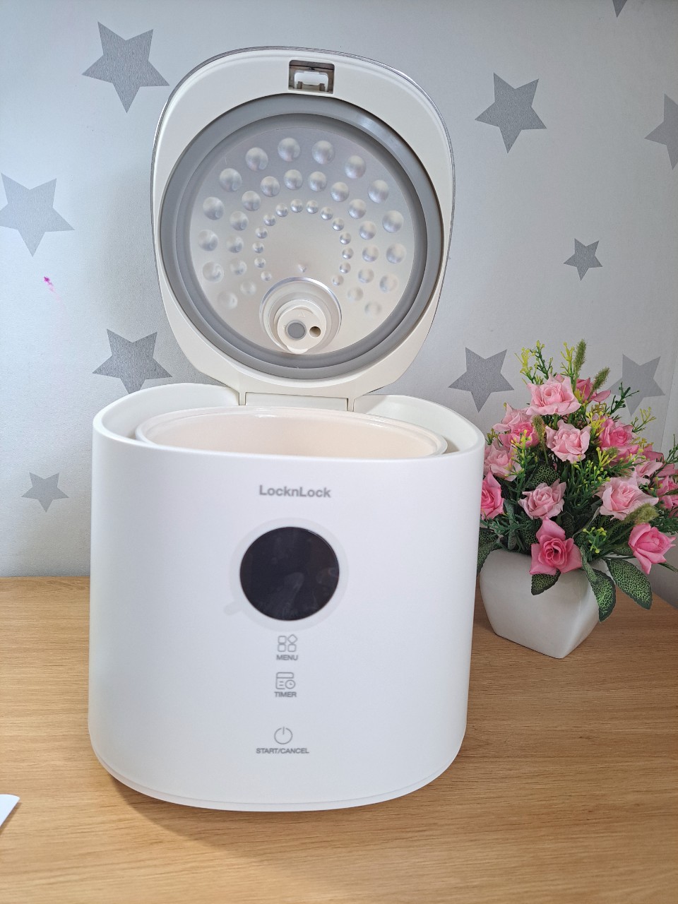 Nồi Cơm Điện Lock&Lock Bianco Nemo Rice Cooker 1.2L EJR384IVY 6 Chế Độ, Giữ Ấm 24h, màn hình LCD - Hàng Chính Hãng