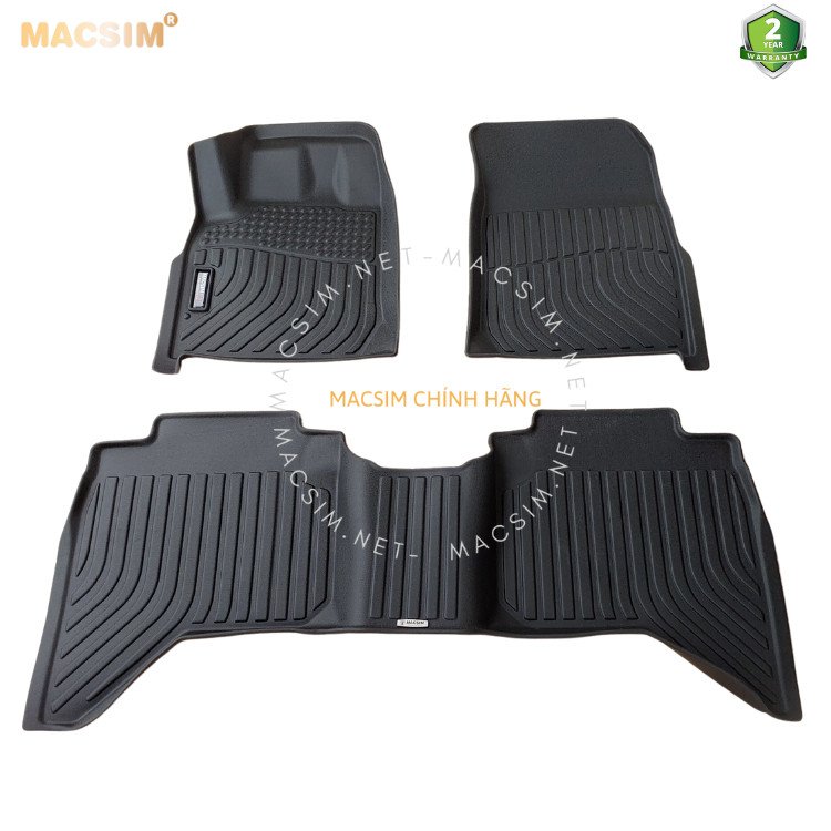 Thảm lót sàn xe ô tô Mazda BT50 2012-2021 (sd) Nhãn hiệu Macsim chất liệu nhựa TPE cao cấp màu đen