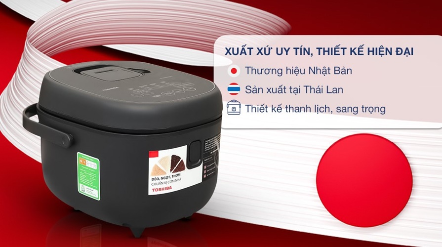 NỒI CƠM ĐIỆN TỬ 1.8L TOSHIBA RC-18DR4TVN - Hàng chính hãng