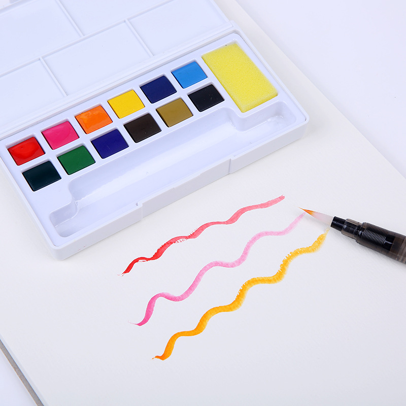 Bộ Màu Nước Solid Water Color Cao Cấp - Tặng Kèm 2 Bút Nước, 2 Mút, 1 Palette - Chuyên Dùng Cho Học Sinh, Sinh Viên, Vẽ Chuyên Nghiệp - Hàng Chính Hãng - VinBuy
