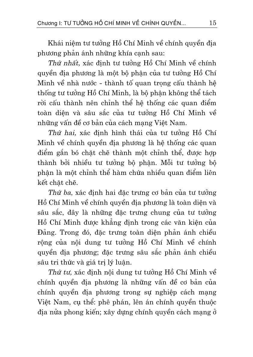 Tư tưởng Hồ Chí Minh về chính quyền địa phương và vận dụng xây dựng, hoàn thiện chính quyền địa phương ở Việt Nam hiện nay (Sách chuyên khảo)