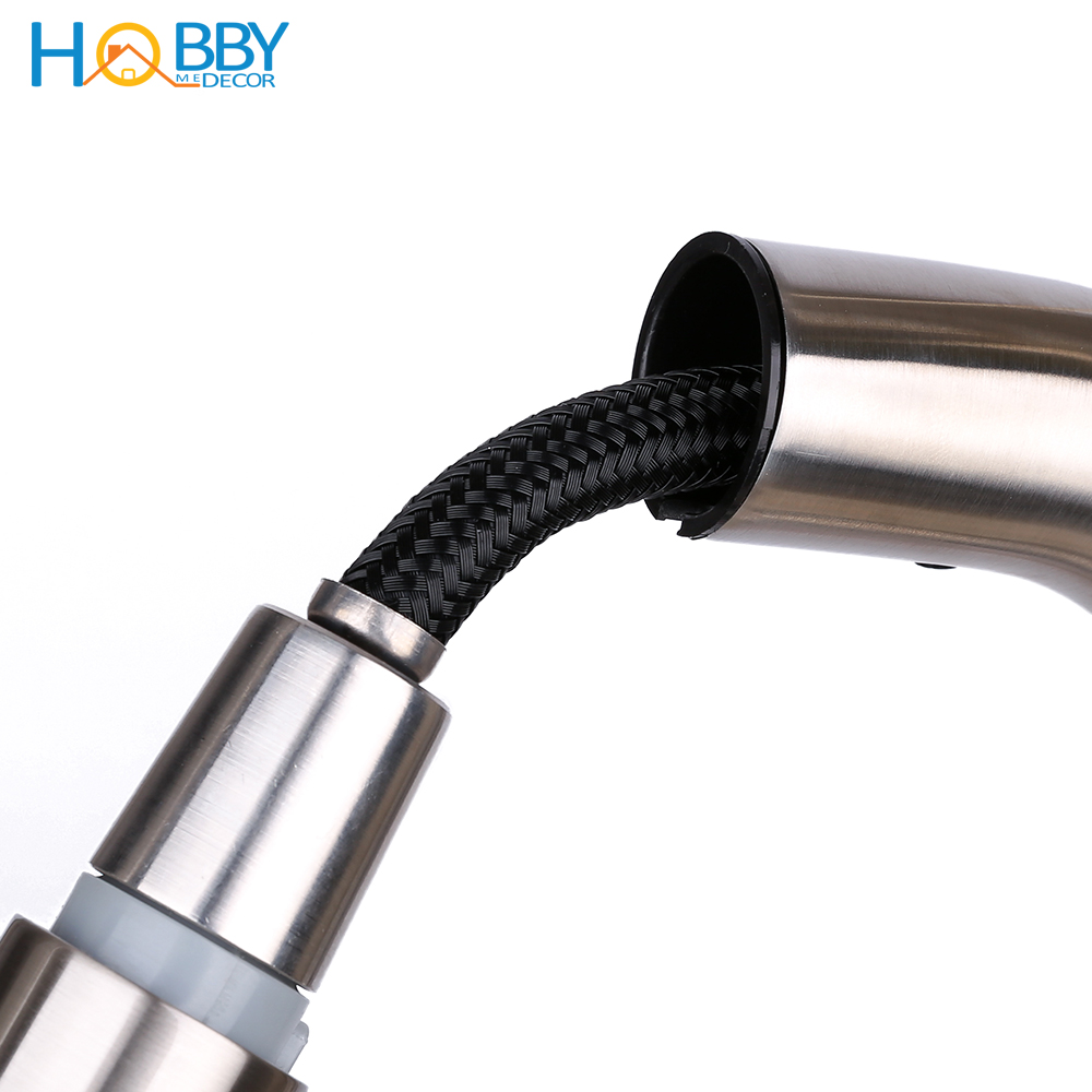 Vòi rửa chén nóng lạnh dây rút inox 304 mẫu thấp Hobby Home Decor VDR2