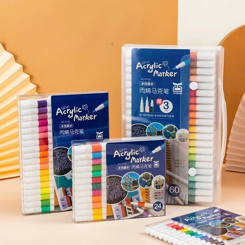 Bút Màu Acrylic Marker 60 Màu – Màu Sắc Tươi Sáng, Vẽ Được Trên Mọi Chất Liệu, Chồng Màu Dễ Dàng - HÀNG CHÍNH HÃNG MINIIN
