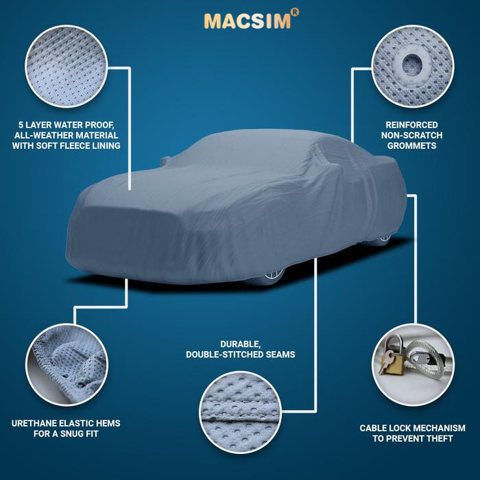 Bạt phủ ô tô chất liệu vải không dệt cao cấp thương hiệu MACSIM dành cho hãng xe Kia Carnival màu ghi - bạt phủ trong nhà và ngoài trời