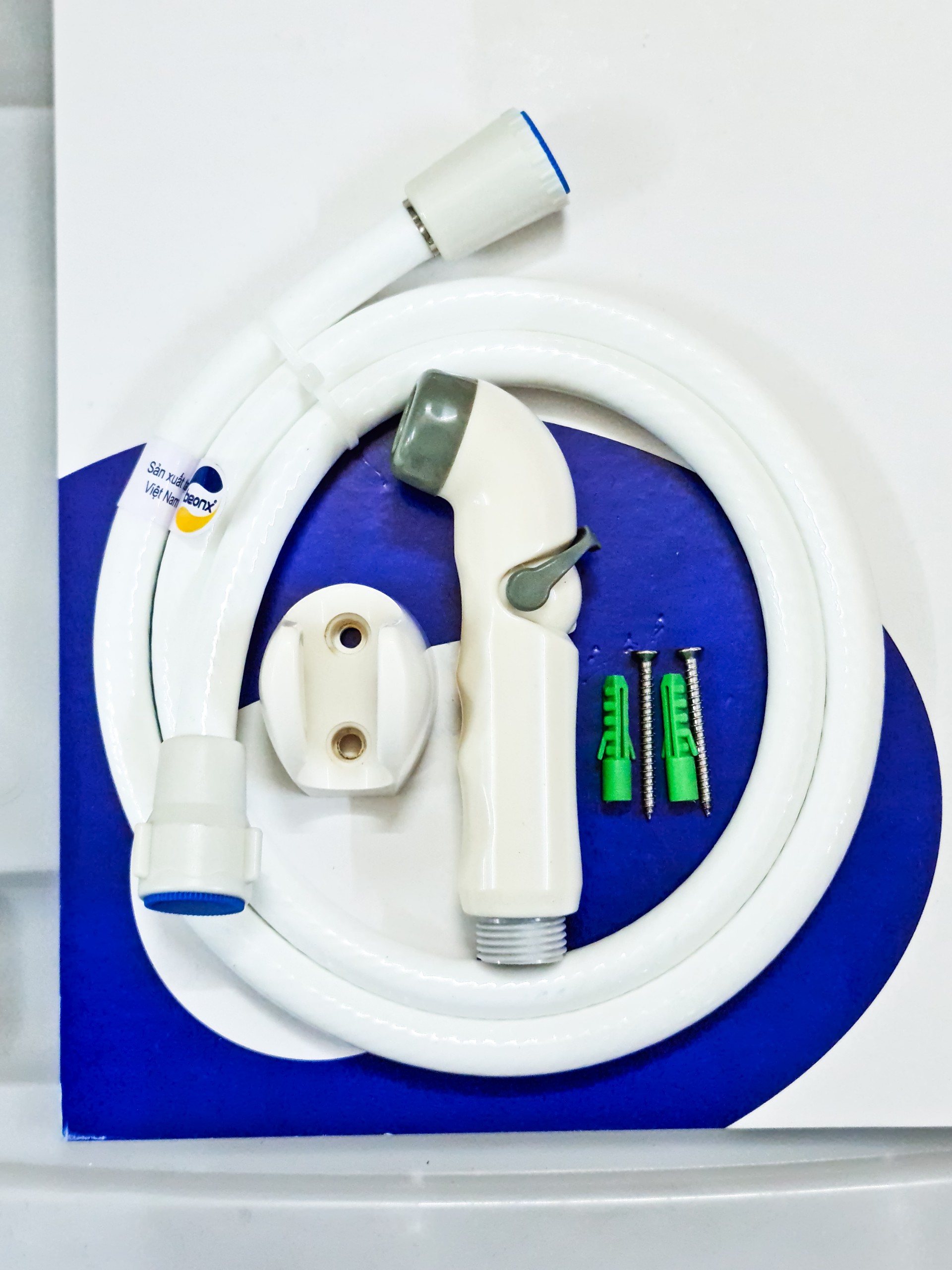 Vòi xịt vệ sinh WC bằng nhựa BEONX màu trắng, đuôi ren 21mm