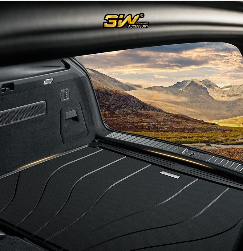 Thảm lót cốp xe ô tô Porsche Cayenne 2018+ nhãn hiệu Macsim 3W chất liệu TPE cao cấp màu đen