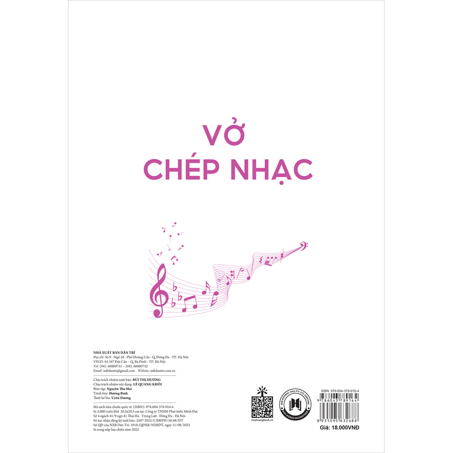 Vở Chép Nhạc 40 Trang - Vở chép nhạc cho các bé tuổi tiểu học.