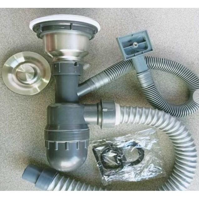 CHẬU CHÉN INOX 1 HỘC (đầy đủ bộ xả)_ kích thước 60x45cm