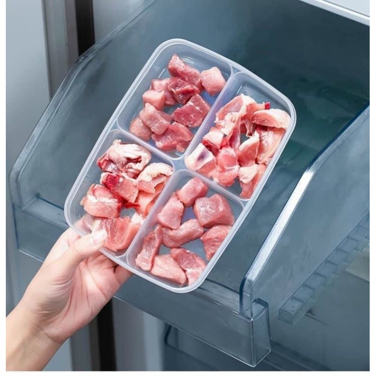 Set 02 hộp thực phẩm chia ngăn 710ml, thiết kế nắp mềm dẻo bảo đảm kín hơi và chống tràn - nội địa Nhật Bản