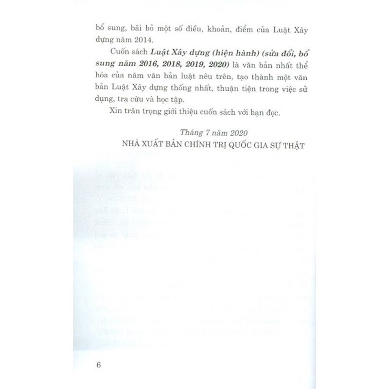 Luật Xây Dựng (Hiện Hành) (Sửa Đổi, Bổ Sung Năm 2016, 2018, 2019, 2020)