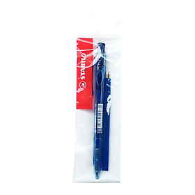 Combo bút bi bấm STABILO Liner 308 (BP308F) - Bộ 3 bút 2 xanh + 1 đỏ (BP308F-C3B)