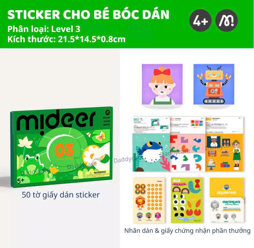 *TẶNG KÈM KÉO* Đồ Chơi Trí Tuệ Sticker cho bé Let’s Play With Stikers, Đồ Chơi Giáo Dục Sáng Tạo